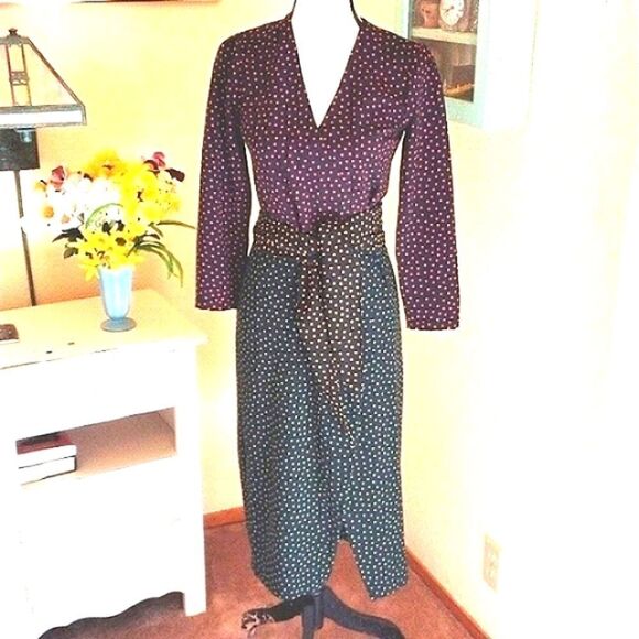 Zara Woman True Wrap Polka Dot Dress - Picture 2 of 11